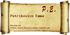 Petrikovics Emma névjegykártya